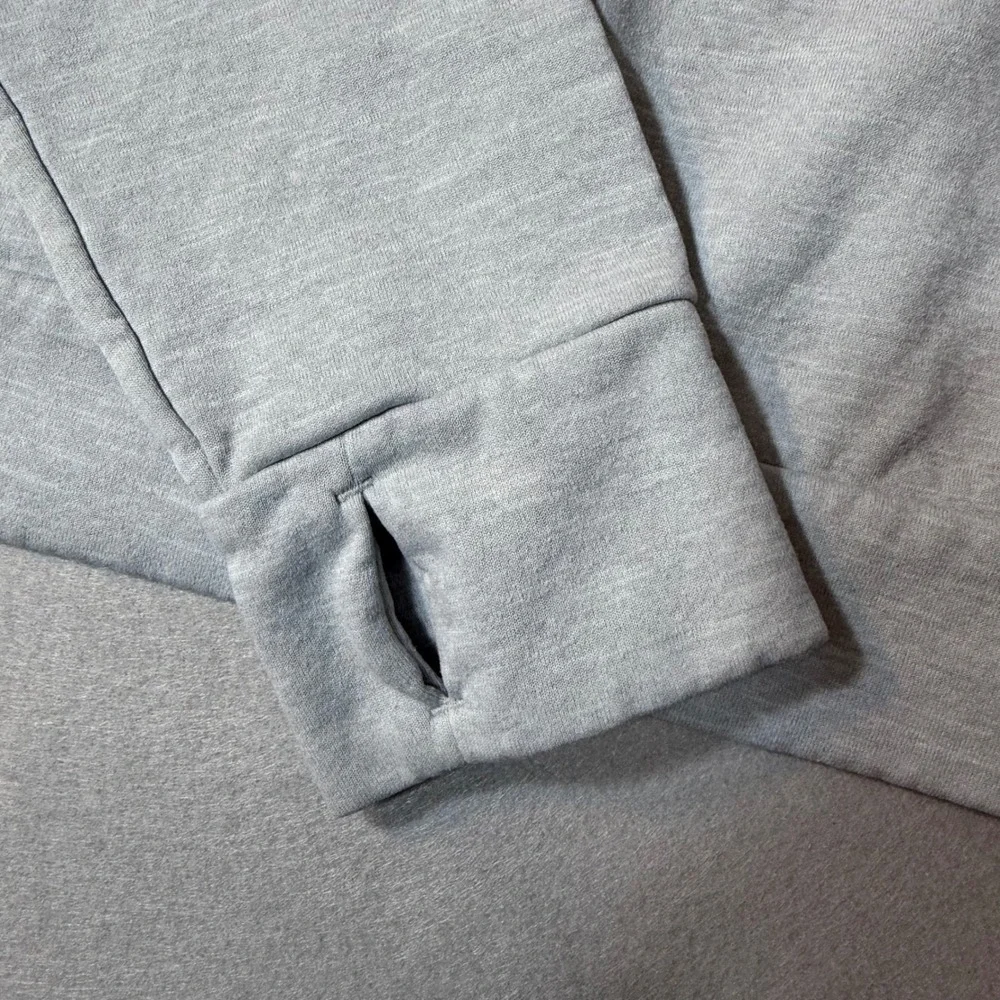 Nike Running Dri-FIT Grey Athletic Cropped Long Sleeve Top with Thumbholes Small